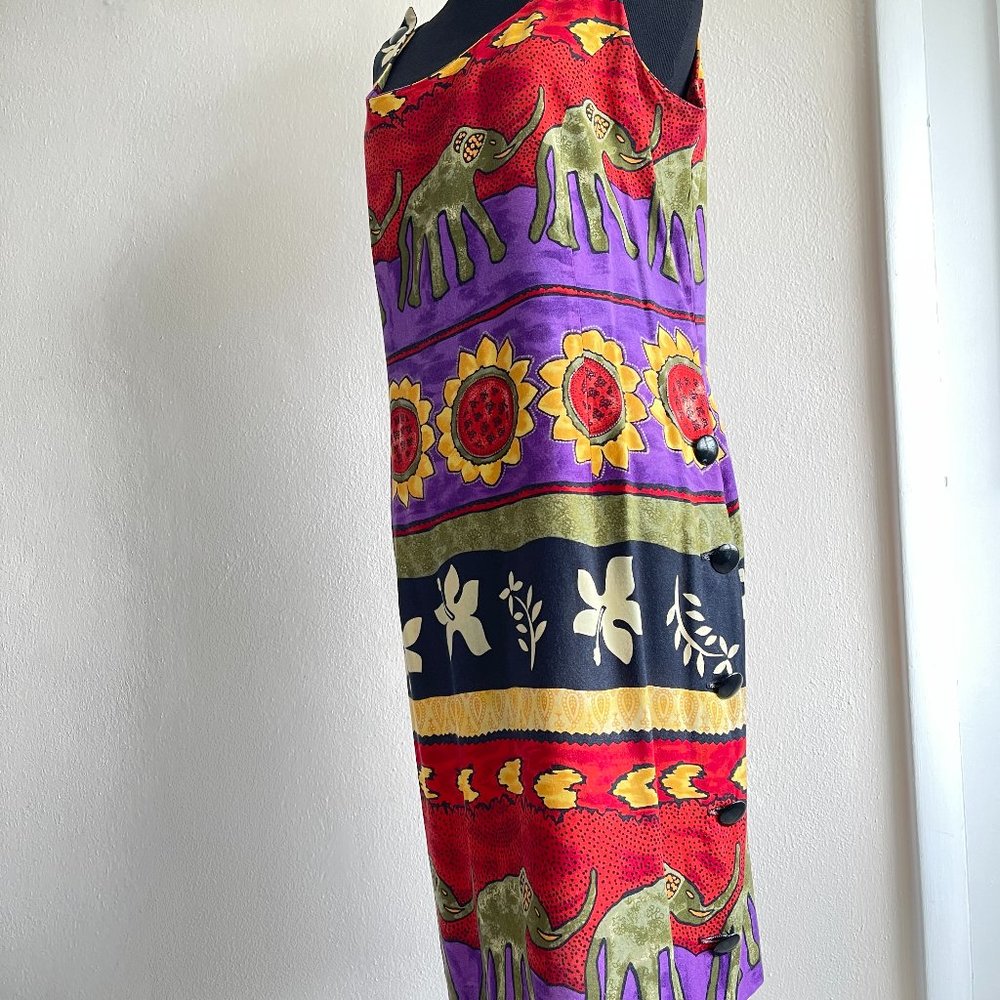 WNY Dress 100% cotton Sleeveless purple/yellow